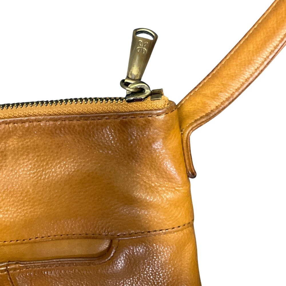 Hobo Mustard Yellow Leather Crossbody Bag with Tassel Detail - Picture 6 of 8